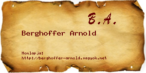 Berghoffer Arnold névjegykártya
