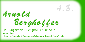 arnold berghoffer business card